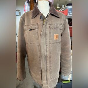 Vintage Carhartt Duck coat with cordouray collar and artic lining.